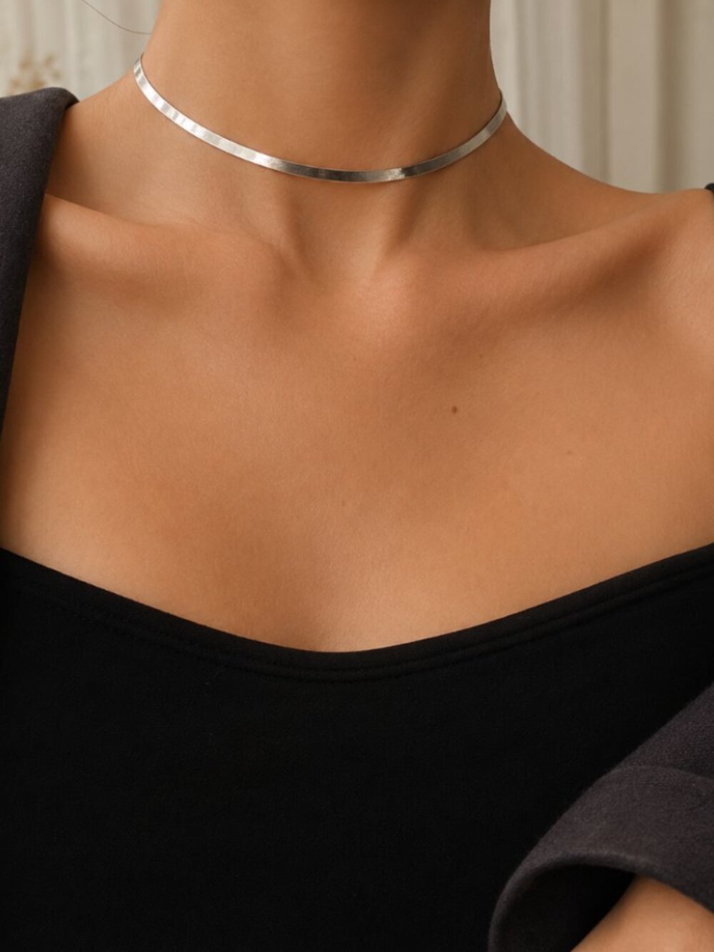 925 Silver Herringbone Snake Chain Necklace 4 mm